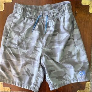 GAP kids Blue-Accented Gray Cam  swim Shorts